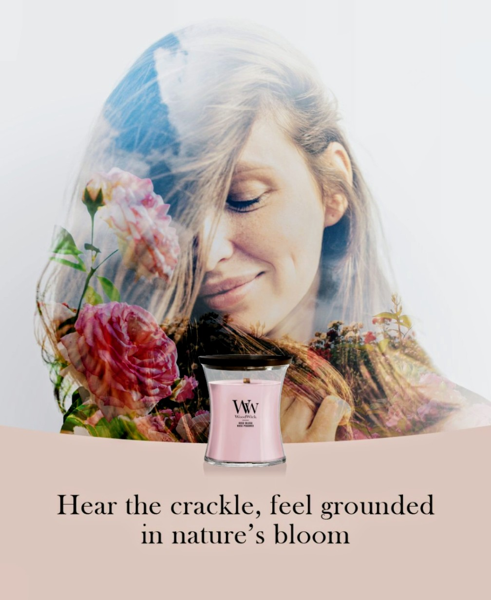WoodWick - Hear the crackle, feel grounded in nature's bloom